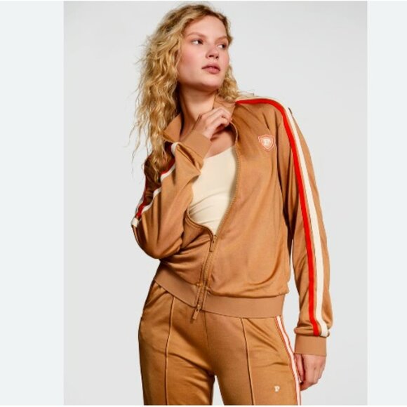 Victoria's Secret Track Star Full Zip Jacket Brown XXL NWT - Picture 2 of 10